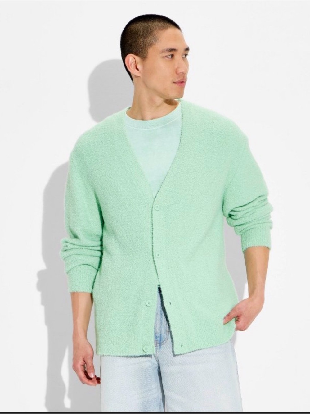 Men Long Sleeve Cardigan Sweater - Original Use